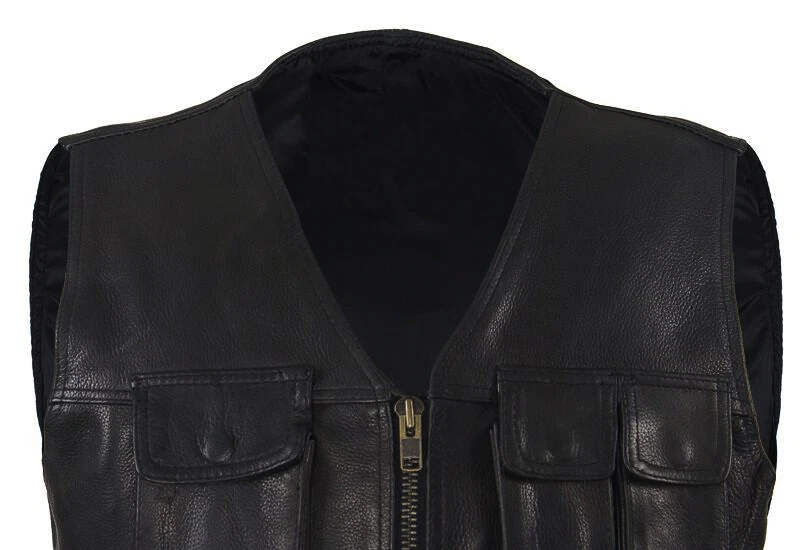 Leather cargo best sale vest