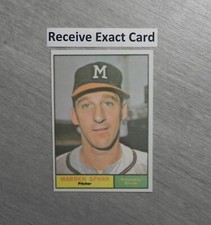 WARREN SPAHN Dover Reprint of 1961 Topps Card #200 _ EXACT CARD (UU)
