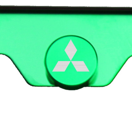 Marco de licencia verde cromo T304 acero inoxidable grabado con láser logotipo de Mitsubishi - Imagen 3 de 10