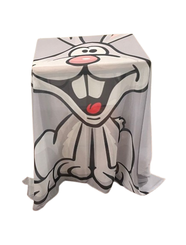 GIANT 55" BUNNY RABBIT SILK Jumbo Foulard Magic Trick Production Big Table Cover - Picture 3 of 15