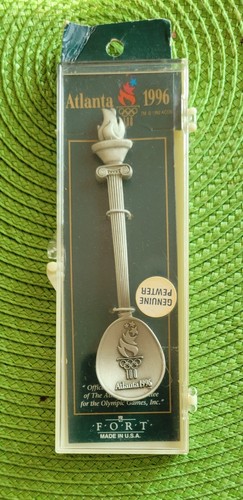 Pewter Souvenir Spoon 1996 Atlanta Olympics USA FORT Brand New in Case