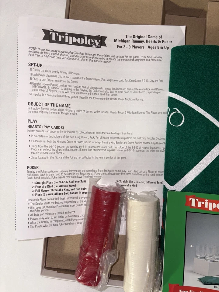 VINTAGE Tripoley Deluxe Edition COMPLETE Cadaco 1999 Cards Poker Hearts Rummy - Image 3 of 4
