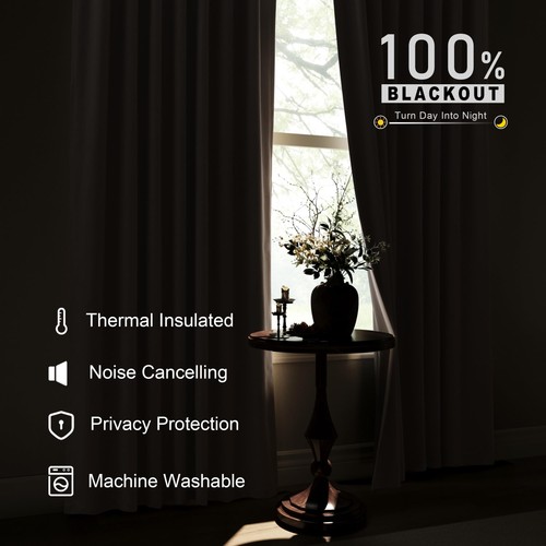 Juego de 2 paneles cortinas opacas 100 % lino 84 pulgadas de largo para salón dormitorio... - Imagen 2 de 8