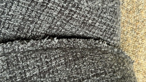 AQUA x Kerri Rosenthal Smile Embroidered Tweed Patch Blazer Gr. XS - Bild 15 von 19