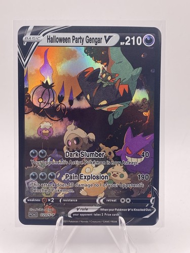Pokemon Gengar V Fan Art Custom Pokemon Holo Foil Karte Halloween Party - Bild 1 von 2