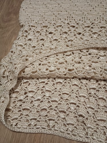 Vtg 90s Beige Stretch Sheer Crochet Open Knit Top boho hippie cami tank XS - Picture 3 of 5