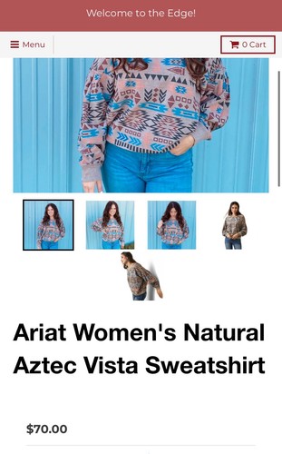 Ariat Damen M Rainbow Vista Azteken Wende-Sweatshirt Southwest braun $ 70 - Bild 9 von 9