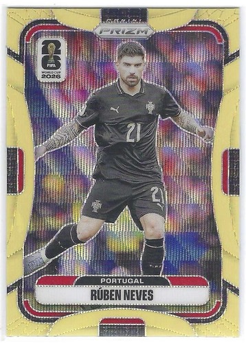 Ruben Neves 2026 Panini Prizm FIFA World Cup Fluorescent Yellow Wave /180 #370