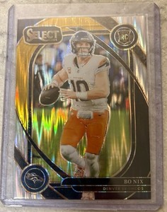 2024 Panini Select Club Level Bo Nix #221 Black Gold Shock Prizm (RC) Broncos🏈