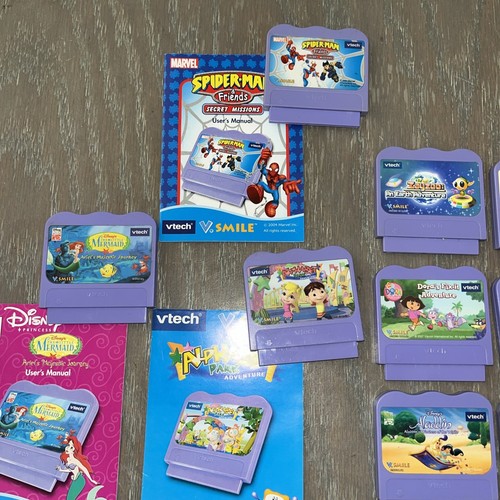 Lot of 10 VTech V.Smile blues clues Spider-Man Various Learning Game Cartridges - Picture 3 of 5