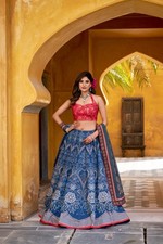 Luxury Indian Vaishali Silk Lehenga Choli Stitched With Printed Dupatta