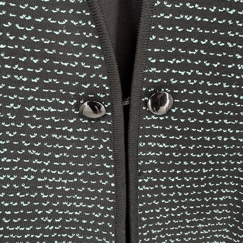 Ming Wang Cardigan womens large L teal black striped jacket career workwear - Picture 2 of 7