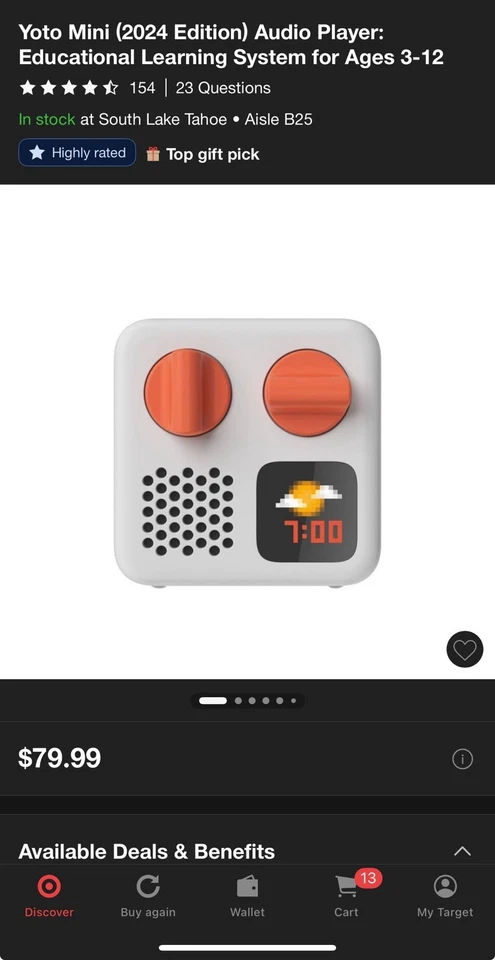 Yoto мини (выпуск 2024) аудиоплеер: образовательная система обучения для детей от 3 до 12 лет - Изображение 2 из 2