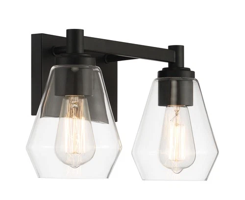 Minka Lavery 5702 Clarity 2 Light 16"W Vanity Light - Coal - Picture 4 of 11