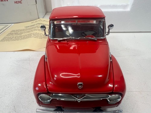 DANBURY MINT 1956 FORD F-100 PICKUP RED W/BOX & TITLE 1:24 - Imagen 11 de 18