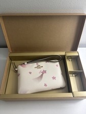 Coach Zip Wristlet w/ Box, No charms. White &...