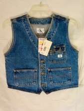 CALVIN KLEIN JEANS Vintage Boy's MEDIUM Denim "Mechanics Vest" NWT