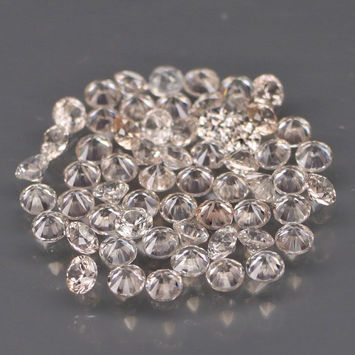 Round Diamond Cut 2mm.Natural White&Champagne Zircon Full Fire 60Pcs/3.09Ct. - Picture 1 of 6
