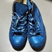 Customized Blue Metallic Painted All Star Converse High Tops | M9160 | Sz 9M/11W