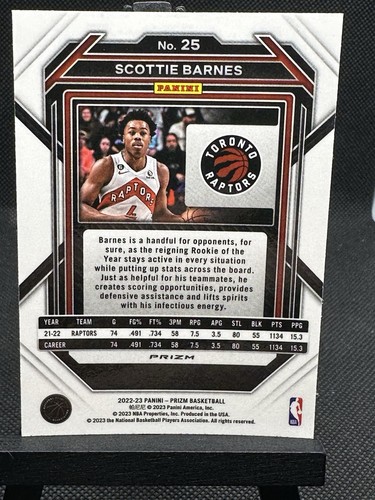 Sale Scottie Barnes Blue Disco 2022-23 Prizm Basketball - Bild 2 von 2