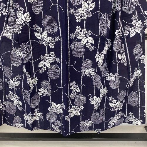 Japanischer Vintage Kimono Yukata marineblau ohne Futter traditionell authentisch Länge 56 Zoll - Bild 22 von 23