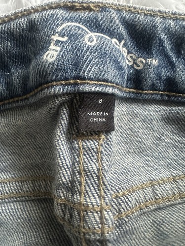 🌠 Art Class Girls High Rise Ankle Length Distressed Straight Jeans Size 8 - Picture 8 of 10