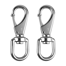 KINLINK 304 Stainless Steel Swivel Snap Hooks, 2 Pack 3.5 Inch 1#3.5, Silver 