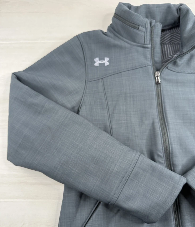 Chaqueta Under Armour Gris Soft Shell Cold Gear Suelta Infrarrojo Mujer Pequeña ¡COMO NUEVA! Foto 4 de 4