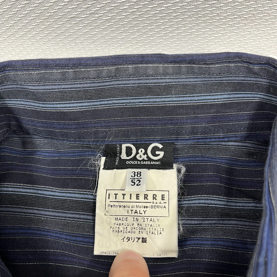 D&G DOLCE & GABBANA Multicolor Shirt ITALY Mens Button Down 38/52 - Image 3 of 4