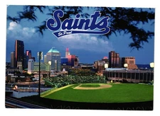 Saints St Paul Skyline Baseball Field Postcard Cartwheel Co 1995 Night Scene USA