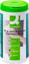 Screen Cleaning Wet Wipes Q-CONNECT Dispenser Tub 100pcs 1 count (Pack of 1) 