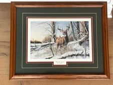 Jim Hansel After the Season Deer Buck Print Matted Framed Signed Nature Picture 