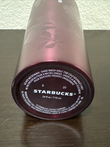 Starbucks Fall Plum Rose Floral Stainless Steel 24 Oz Cold Cup Tumbler - Photo 4/5