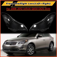 Pair For Infiniti QX50 EX25 EX35 2008-2012 Front Headlight Headlamp Lens Cover
