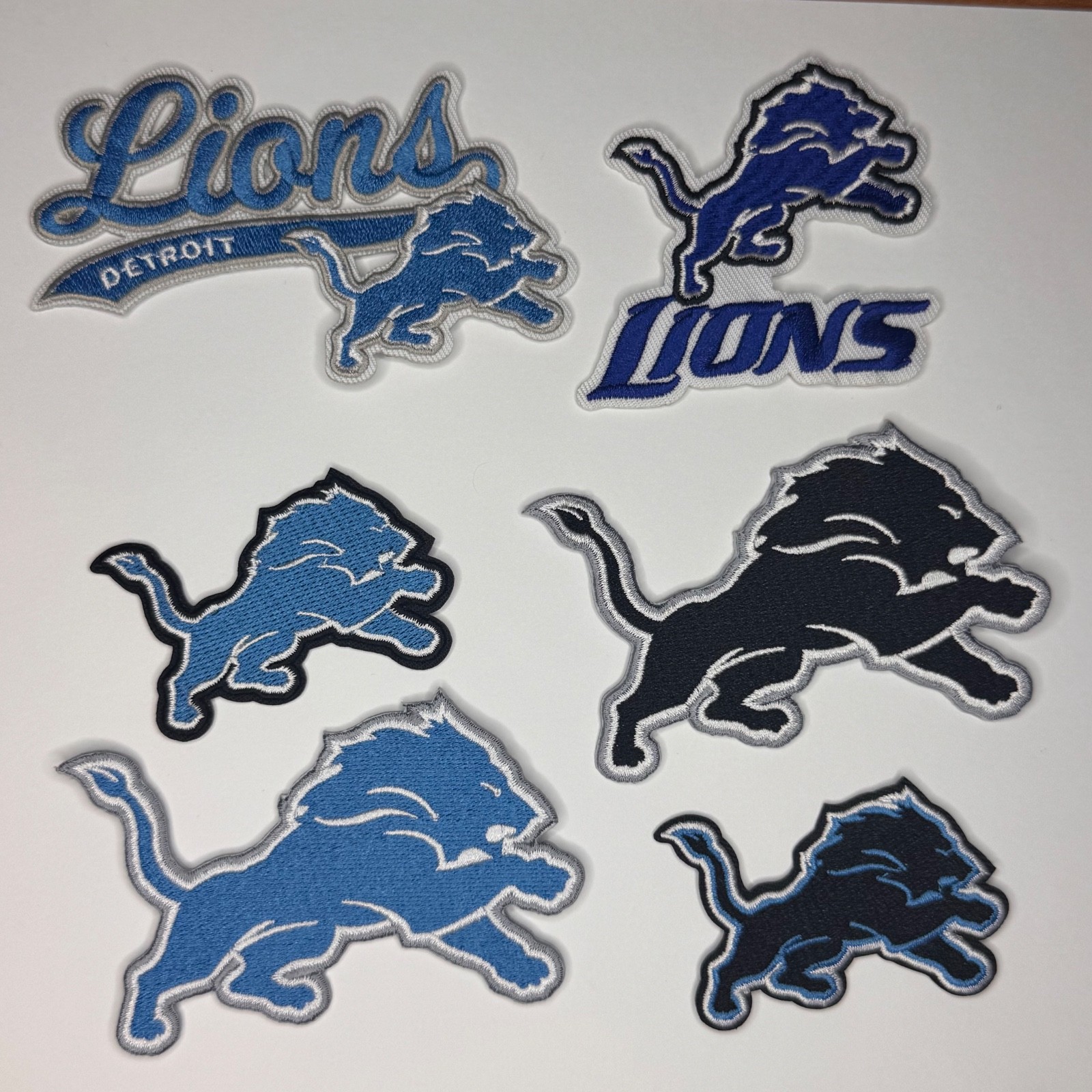 Detroit Lions iron on patch Black and White