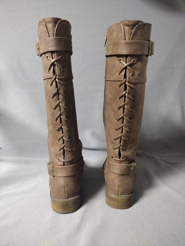 Steve Madden Vegan Leather Kniehohe Reitstiefel Cosplay Gr. Reißverschluss Gr. 5 Braun - Bild 2 von 20