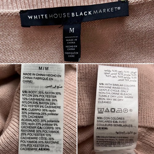 White House Black Market Pullover Damen Medium Rosa Kaschmirmischung Pulli Rose - Bild 10 von 10