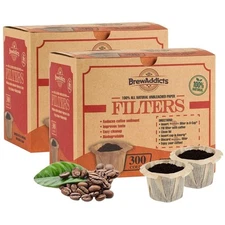 Brew Addicts Disposable Coffee Filters 600 Count, Brown, All-Natural &