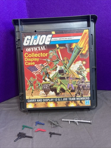 Vintage 1982 GI Joe Official Collector Display Case With Assorted Weapons.