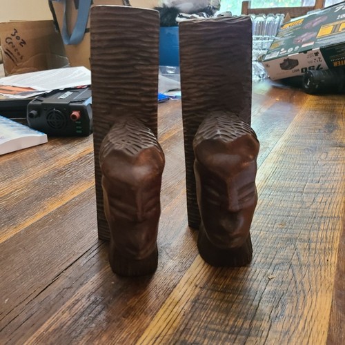2 ALTE AFRIKANISCHE KÖPFE HOLZ GESCHNITZT - Bild 4 von 5
