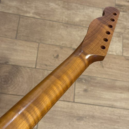 AAAAA Tiger Flame gerösteter Ahorn Tele Gitarrenhals zum Selbermachen Fender Telecaster Teil - Bild 7 von 8