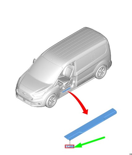 FORD TRANSIT CONNECT MK2 Front Door Scuff Plate Trim 2552934 NEW GENUINE - Picture 1 of 2