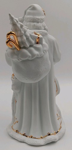 Grandeur Noel 3 Piece Porcelain Gold Trim Figurine Set 1999 Santa Bear Reindeer - Picture 8 of 18