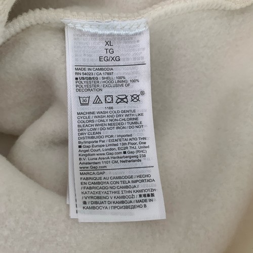 NWT GAP Cream Logo Mens Hoodie Long Sleeve Sweatshirt Pullover Size XL - Picture 10 of 11