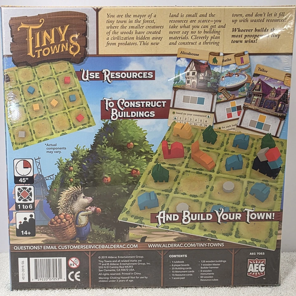 AEG Tiny Towns 棋盘游戏 Peter Mcpherson 全新 未拆封 年龄 14+ 2019 — 第 3/4 张图片