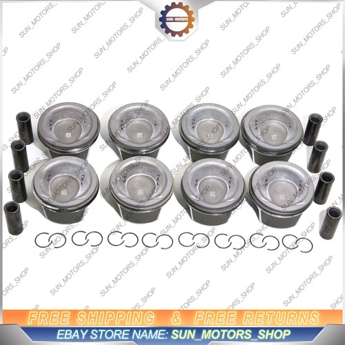 8x Pistons & Rings Set Mahle for Porsche Cayenne Panamera Turbo 4.8T 955 957 970 - Picture 2 of 4