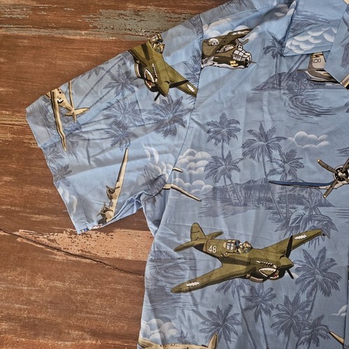 Camisa Hawaiana Manga Corta Aviones Bombardero Guerra Mundial Kalaheo Para Hombre XL ¡Nueva! - Imagen 5 de 24