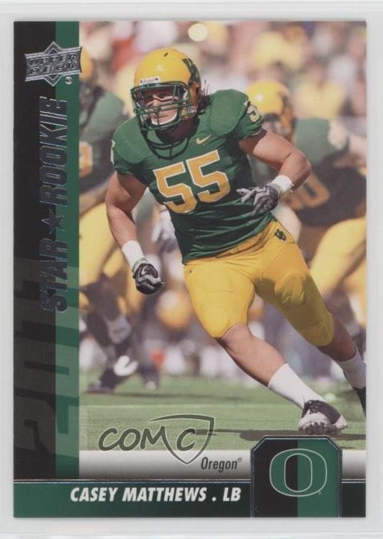 2011 Upper Deck Star Rookie Casey Matthews #182 Rookie RC 0af