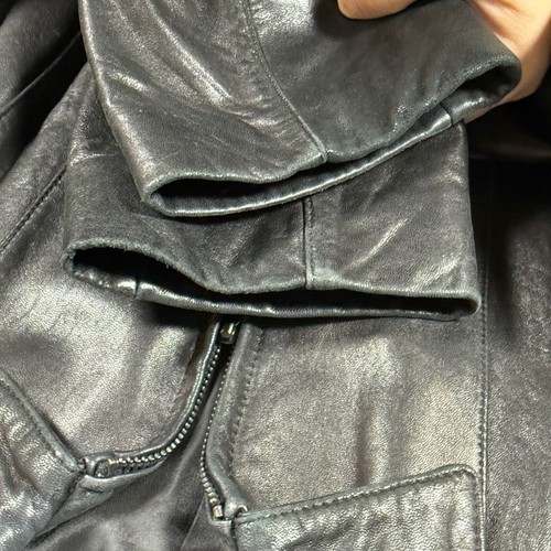 Chaqueta de Cuero Fourteen Zero Vintage Negra Cremallera Completa Ajustada Mobwife Y2K Mujer L - Imagen 5 de 9