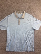 Travis Mathew Polo Shirt Men's XL Blue Gray Short Sleeve Button Golf Pima Cotton